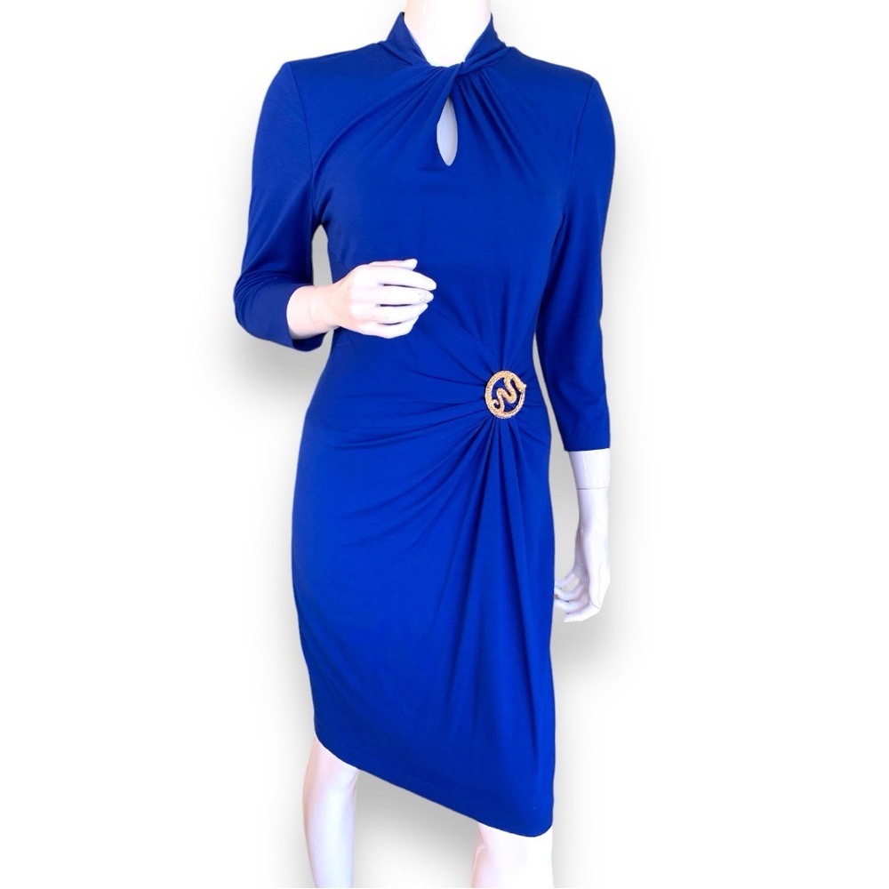 CACHE’ BLUE BODYCON DRESS. WOMEN’S SIZE MEDIUM.